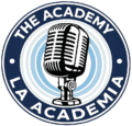The Academy La Academia logo microphone emblem