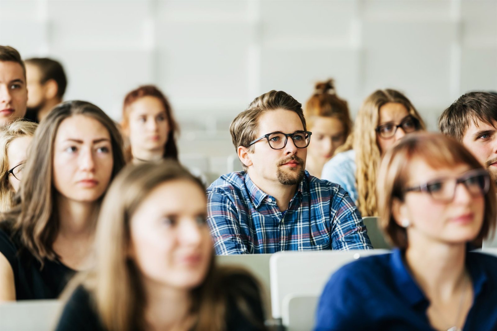 Students seated in a classroom